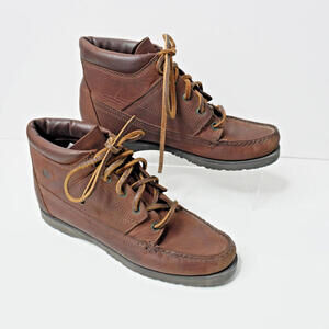 VTG 90s Nordstrom Brown Leather Lace Up Ankle Boots Shoes Womens‎ 7 M USA Made